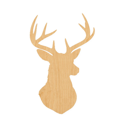 Buck 3 Wood Cutout for Crafts, Unfinished Baltic Birch Craft Shape