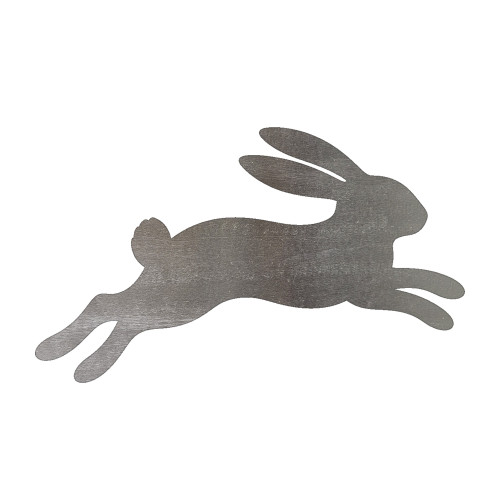 Bunny With Ears Up Steel Cutout Shape, Raw Metal Wall Art and Craft Supply