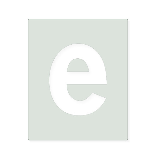 Lowercase Letter E Reusable Mylar Stencil, 10 mil Plastic Paint Stencil for Crafts and Decor