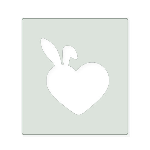Bunny Heart Reusable Mylar Stencil, 10 mil Plastic Paint Stencil for Crafts and Decor