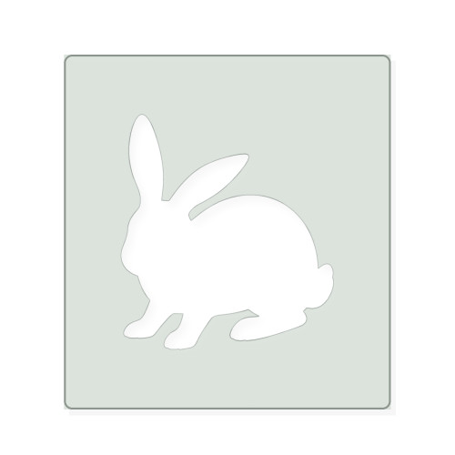 Bunny Sitting Reusable Mylar Stencil, 10 mil Plastic Paint Stencil for Crafts and Decor