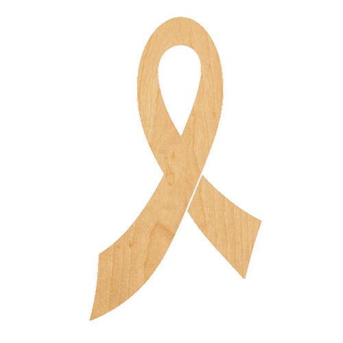 Cancer Ribbon Wood Cutout for Crafts, Unfinished Baltic Birch Craft Shape