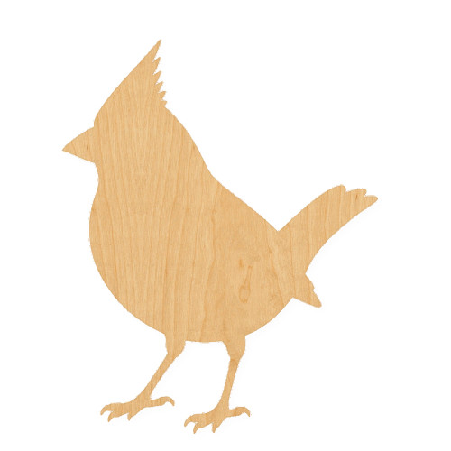Cardinal 5 Wood Cutout for Crafts, Unfinished Baltic Birch Craft Shape
