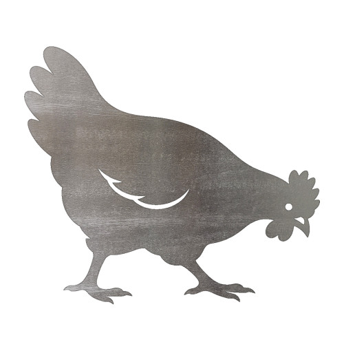 Chicken 1 Steel Cutout Shape, Raw Metal Wall Art and Craft Supply