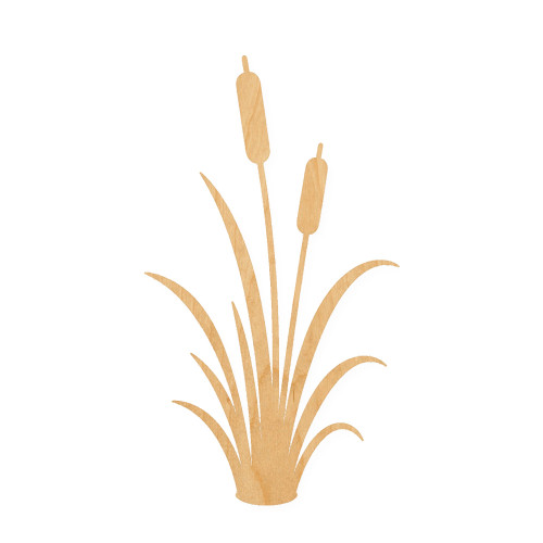 Cattail Wood Cutout for Crafts, Unfinished Baltic Birch Craft Shape