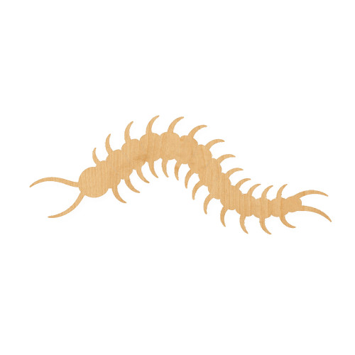 Centipede Wood Cutout for Crafts, Unfinished Baltic Birch Craft Shape