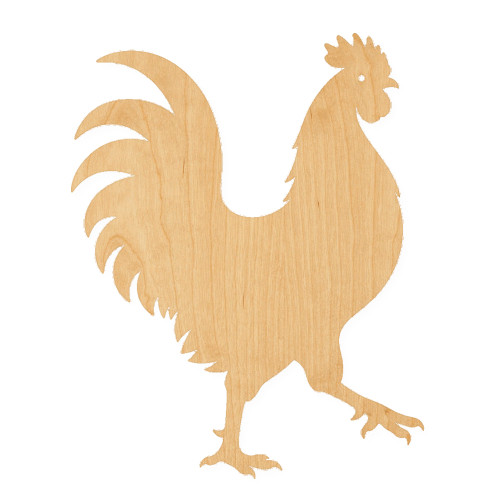 Chicken 2 Wood Cutout for Crafts, Unfinished Baltic Birch Craft Shape