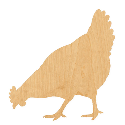 Chicken 3 Wood Cutout for Crafts, Unfinished Baltic Birch Craft Shape