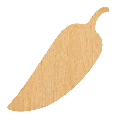 Chili Pepper Wood Cutout for Crafts, Unfinished Baltic Birch Craft Shape