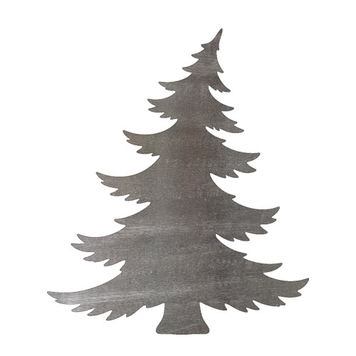 Christmas Tree 2 Branchy Steel Cutout Shape, Raw Metal Wall Art and Craft Supply