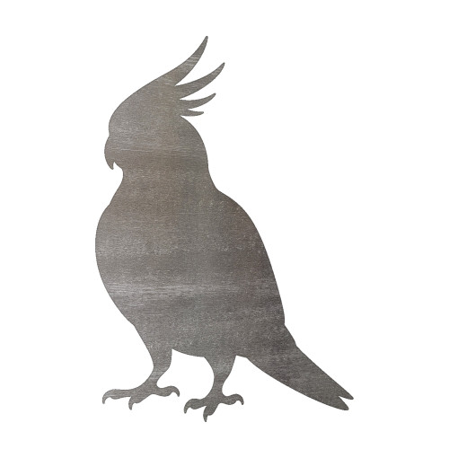 Cockatiel Steel Cutout Shape, Raw Metal Wall Art and Craft Supply