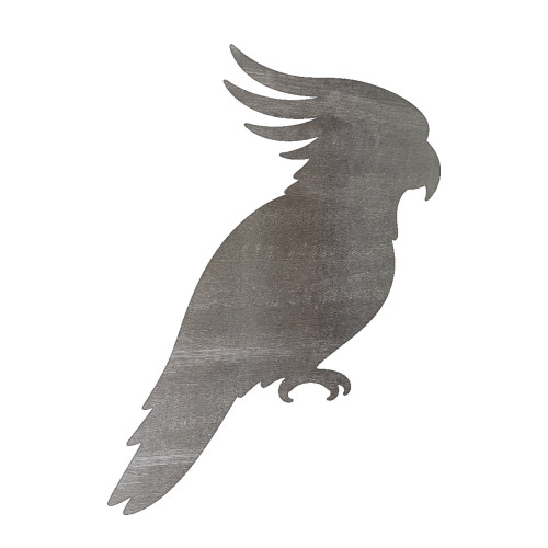 Cockatoo Steel Cutout Shape, Raw Metal Wall Art and Craft Supply