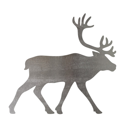 Caribou 2 Steel Cutout Shape, Raw Metal Wall Art and Craft Supply