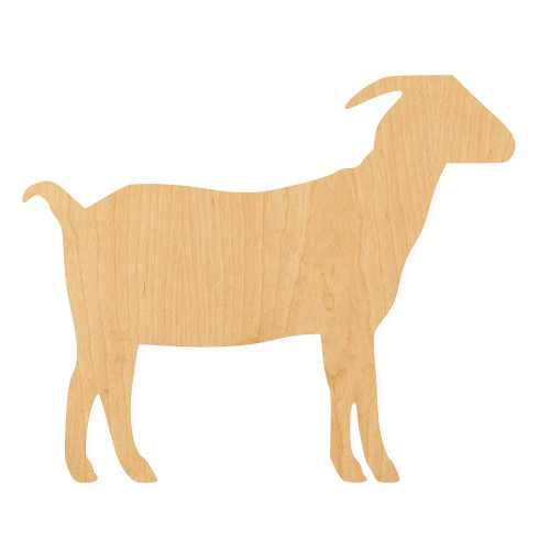 Goat 3 Wood Cutout for Crafts, Unfinished Baltic Birch Craft Shape