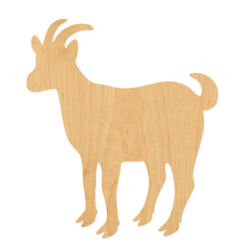 Goat 4 Wood Cutout for Crafts, Unfinished Baltic Birch Craft Shape