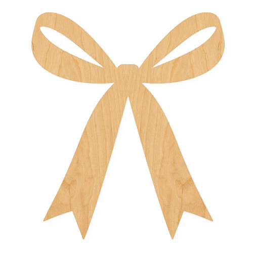 Christmas Bow Wood Cutout for Crafts, Unfinished Baltic Birch Craft Shape
