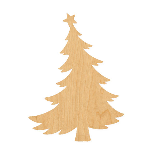 Christmas Tree Tall Wood Cutout for Crafts, Unfinished Baltic Birch Craft Shape