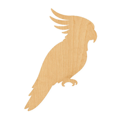 Cockatoo Wood Cutout for Crafts, Unfinished Baltic Birch Craft Shape