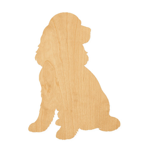 Cocker Spaniel Wood Cutout for Crafts, Unfinished Baltic Birch Craft Shape
