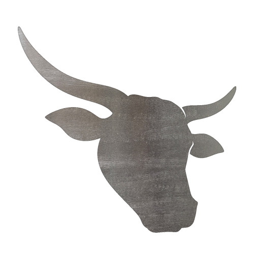 Cow Head 1 Steel Cutout Shape, Raw Metal Wall Art and Craft Supply