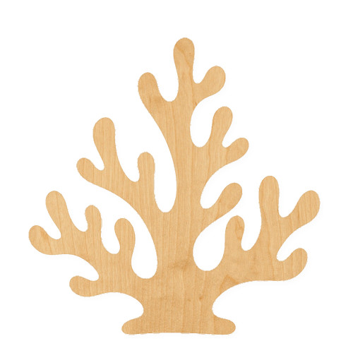 Coral Wood Cutout for Crafts, Unfinished Baltic Birch Craft Shape