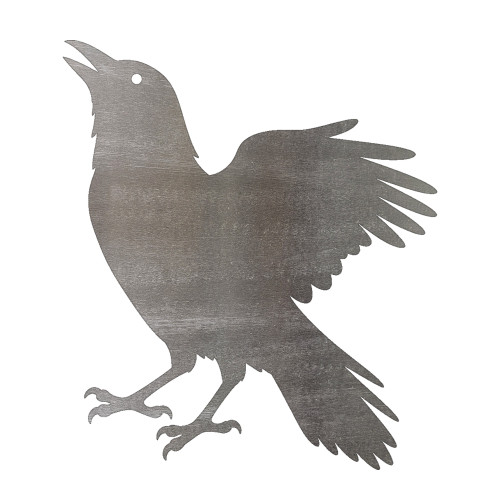 Crow 1 Steel Cutout Shape, Raw Metal Wall Art and Craft Supply