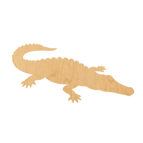 Crocodile Wood Cutout for Crafts, Unfinished Baltic Birch Craft Shape
