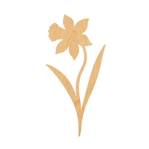 Daffodil Wood Cutout for Crafts, Unfinished Baltic Birch Craft Shape
