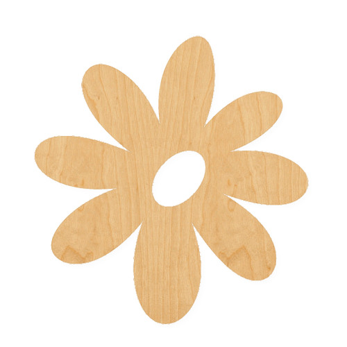 Daisy 3 Wood Cutout for Crafts, Unfinished Baltic Birch Craft Shape
