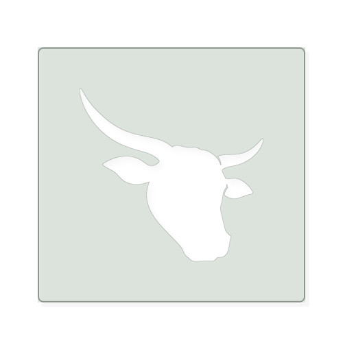Cow Head 1 Reusable Mylar Stencil, 10 mil Plastic Paint Stencil for Crafts and Decor