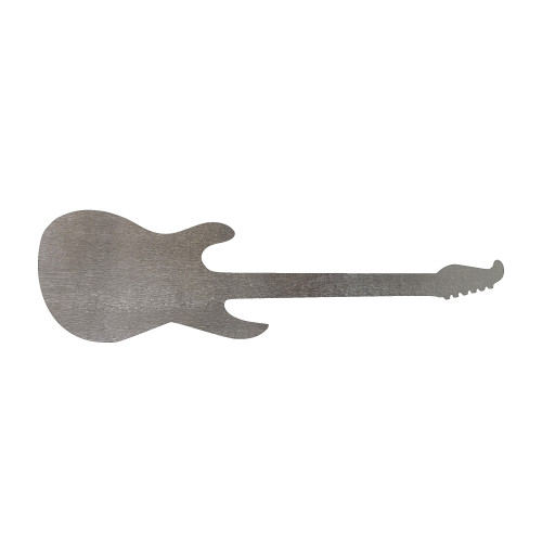 Guitar 2 Steel Cutout Shape, Raw Metal Wall Art and Craft Supply