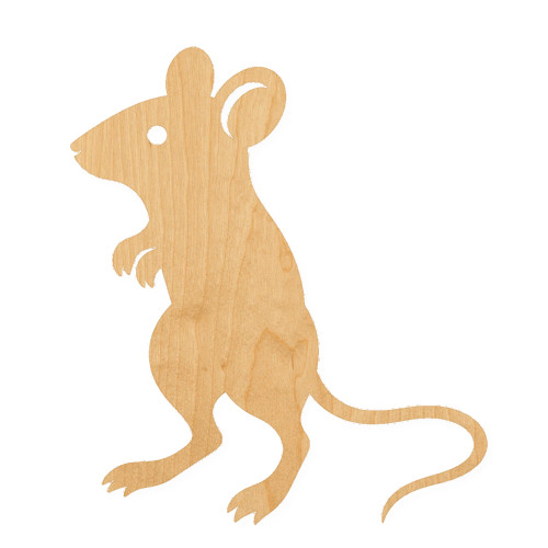 Desert Mouse Wood Cutout for Crafts, Unfinished Baltic Birch Craft Shape