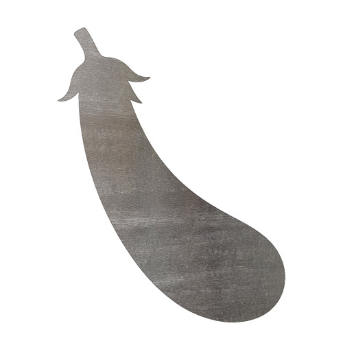 Eggplant 2 Steel Cutout Shape, Raw Metal Wall Art and Craft Supply