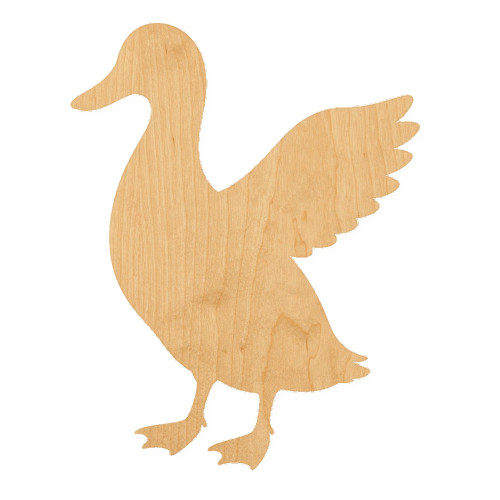 Duck 9 Wood Cutout for Crafts, Unfinished Baltic Birch Craft Shape