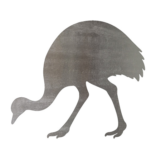 Emu Steel Cutout Shape, Raw Metal Wall Art and Craft Supply