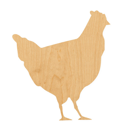 Chicken 3 Wood Cutout for Crafts, Unfinished Baltic Birch Craft Shape