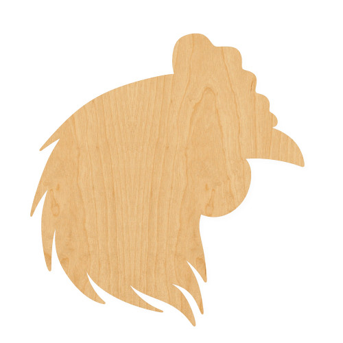 Chicken Head 2 Wood Cutout for Crafts, Unfinished Baltic Birch Craft Shape