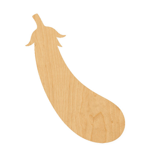 Eggplant 2 Wood Cutout for Crafts, Unfinished Baltic Birch Craft Shape