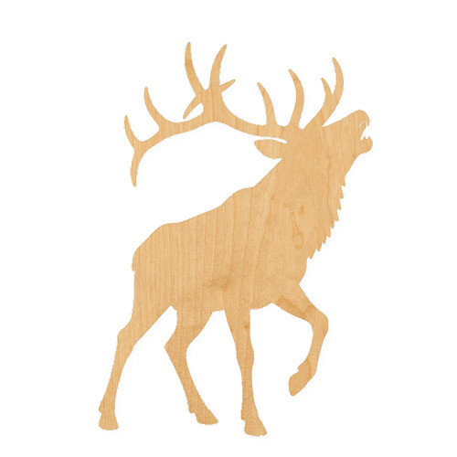 Elk 1 Wood Cutout for Crafts, Unfinished Baltic Birch Craft Shape