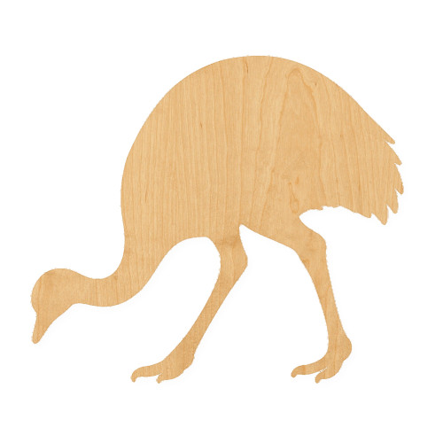 Emu Wood Cutout for Crafts, Unfinished Baltic Birch Craft Shape