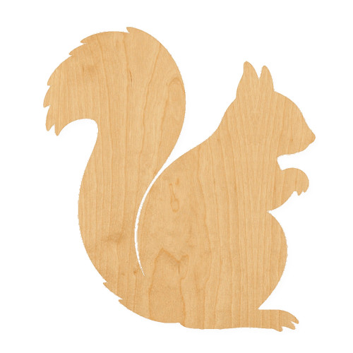Fat Squirel Wood Cutout for Crafts, Unfinished Baltic Birch Craft Shape