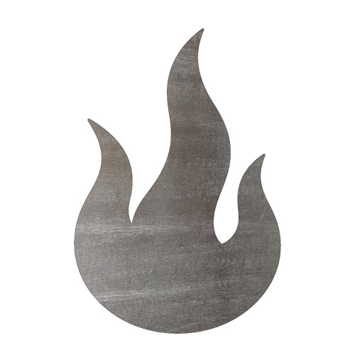 Flame Steel Cutout Shape, Raw Metal Wall Art and Craft Supply