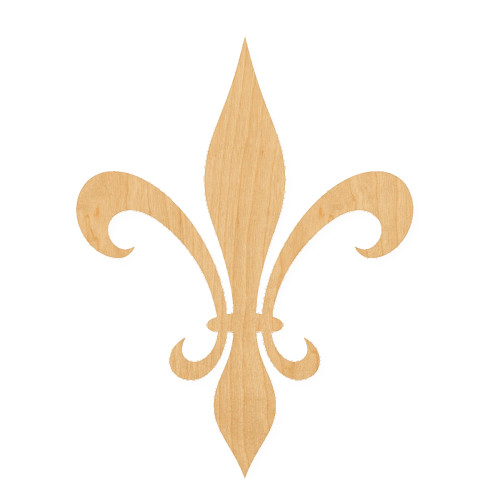 Fleur De Lis 2 Wood Cutout for Crafts, Unfinished Baltic Birch Craft Shape