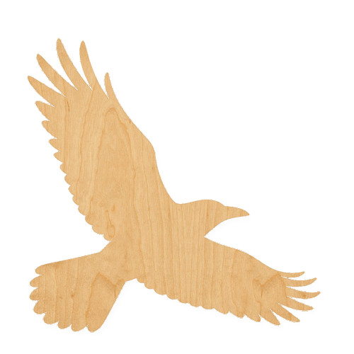 Flying Crow Wood Cutout for Crafts, Unfinished Baltic Birch Craft Shape