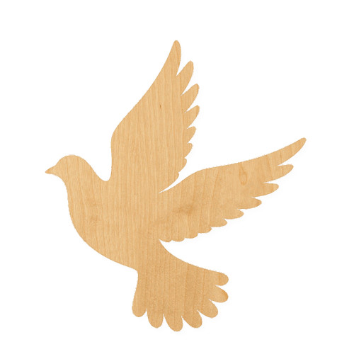 Flying Dove Wood Cutout for Crafts, Unfinished Baltic Birch Craft Shape