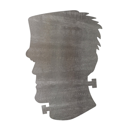 Frankenstien Head Steel Cutout Shape, Raw Metal Wall Art and Craft Supply