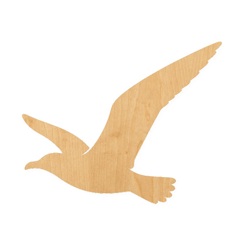 Flying Seagull Wood Cutout for Crafts, Unfinished Baltic Birch Craft Shape