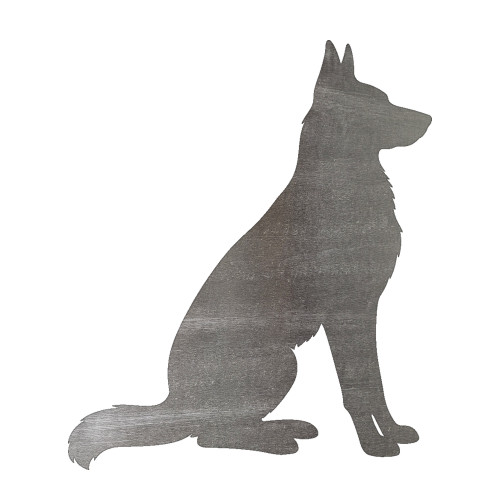 German Shepherd 2 Steel Cutout Shape, Raw Metal Wall Art and Craft Supply
