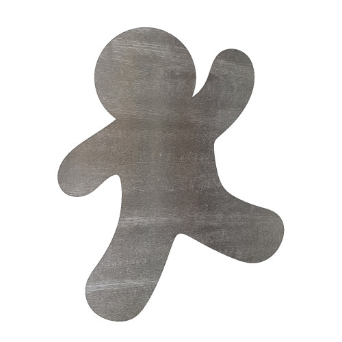 Gingerbread Man 2 Steel Cutout Shape, Raw Metal Wall Art and Craft Supply