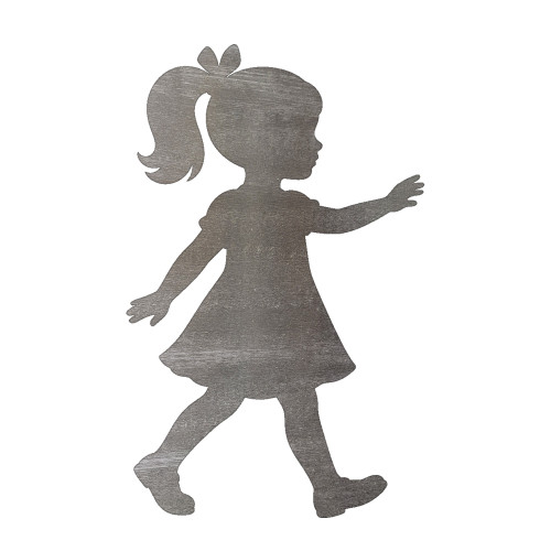 Girl Steel Cutout Shape, Raw Metal Wall Art and Craft Supply